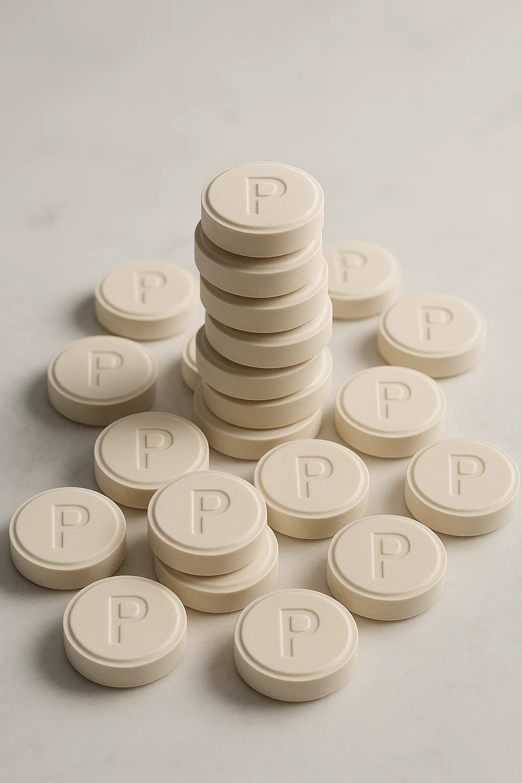 Stack of protein capsules